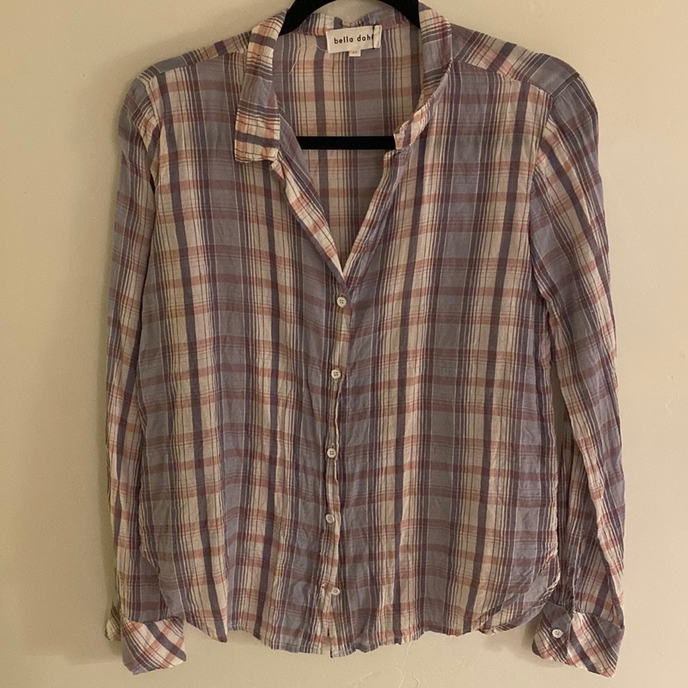 bella dahl plaid button front shirt. XS. Excellent condition.
